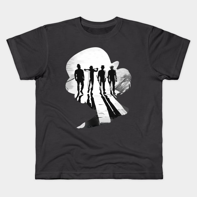 Clockwork Orange Illustration Silhouette Kids T-Shirt by burrotees